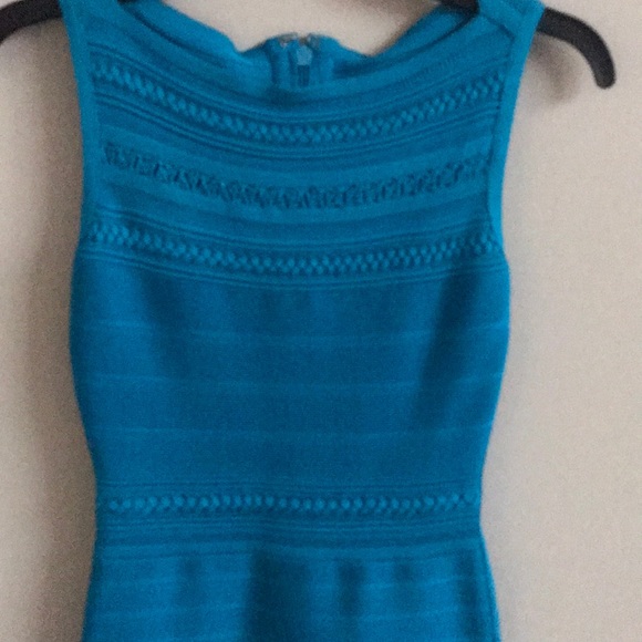 Herve Leger Turquoise Gabbie Bandage Dress - Picture 7 of 9